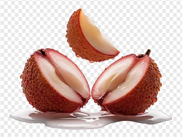 PSD a picture of a sliced up whole and half of a whole red apple