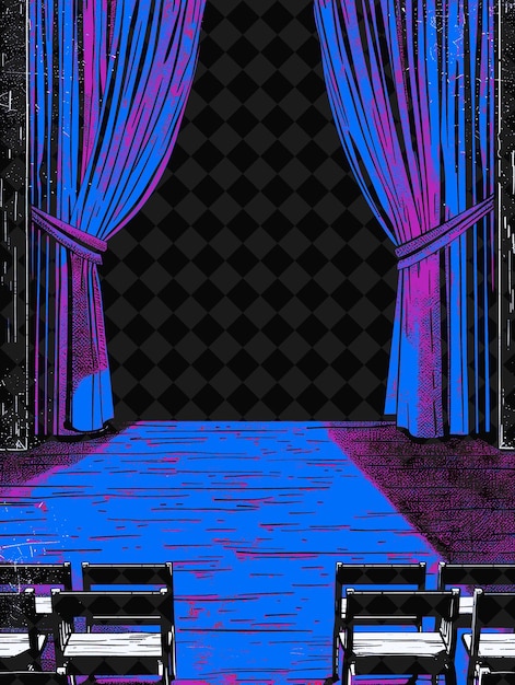 a picture of a stage with a curtain that says quot the name quot on it