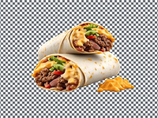 a picture of a taco with the words meat and cheese on it