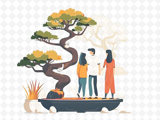 PSD a picture of three people standing under a tree with a man and woman standing next to it