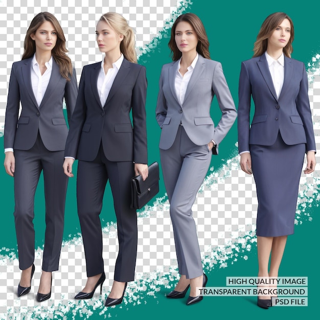 PSD a picture of three women in suits with the words  photo  on the bottom