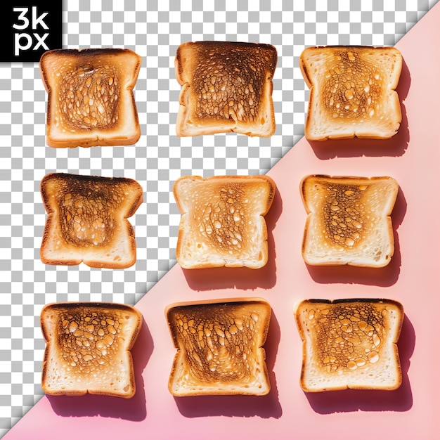 PSD a picture of toasted bread with the bottom half of the toast