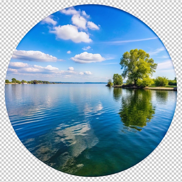 PSD a picture of a tree and the sky with a circle of clouds in it