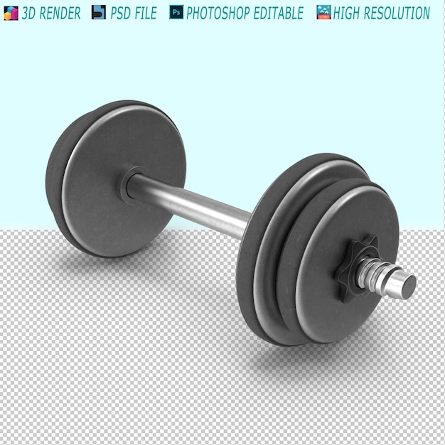 PSD a picture of two dumbbells with the words  photo by r photography