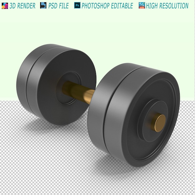 PSD a picture of two dumbbells with the words  photo by r r photography