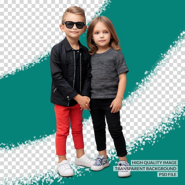 PSD a picture of two kids with sunglasses and a picture of a little girl