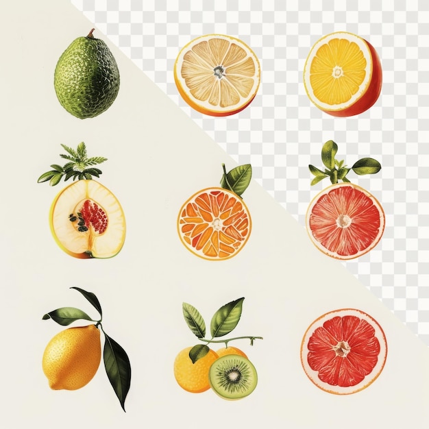 PSD a picture of a variety of fruits including oranges lemons and lemons