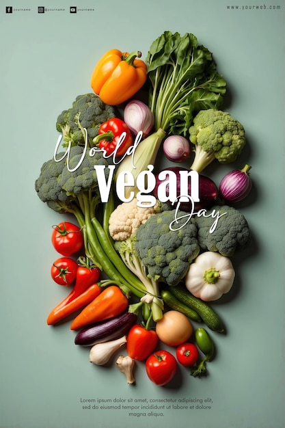 PSD a picture of vegetables with the words quot you vegan quot on it