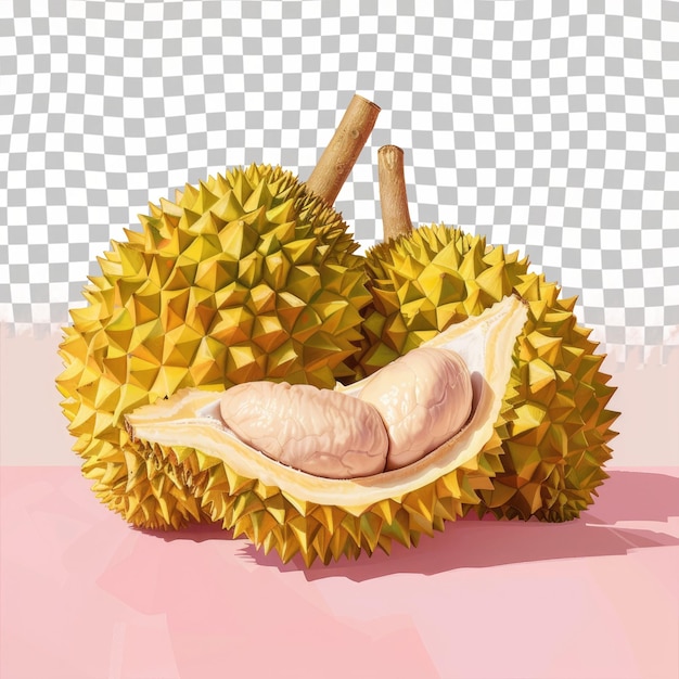 a picture of a yellow coconut with a pink background with a white square in the middle