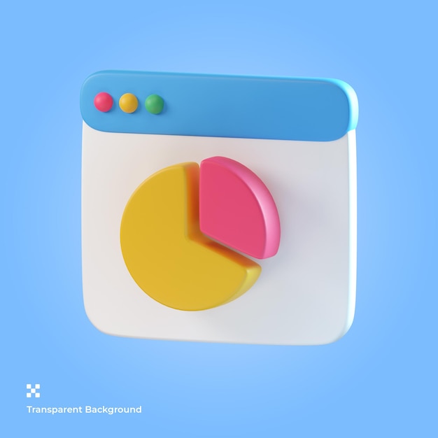 Pie chart 3d icon illustration