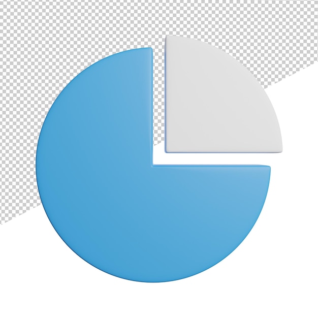 Pie Chart Diagram front view 3d rendering illustration on transparent background