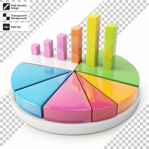 a pie chart with a diagram of a graph on it