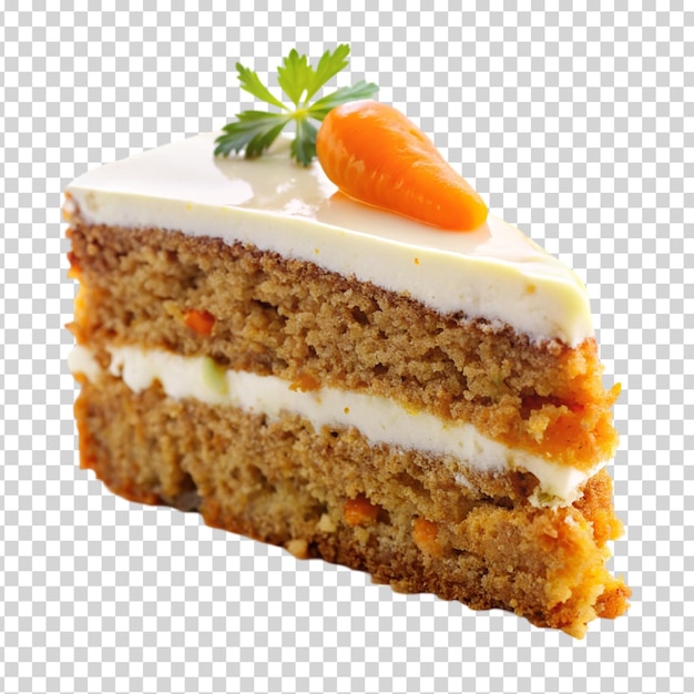 PSD a piece of cake with a carrot on transparent background