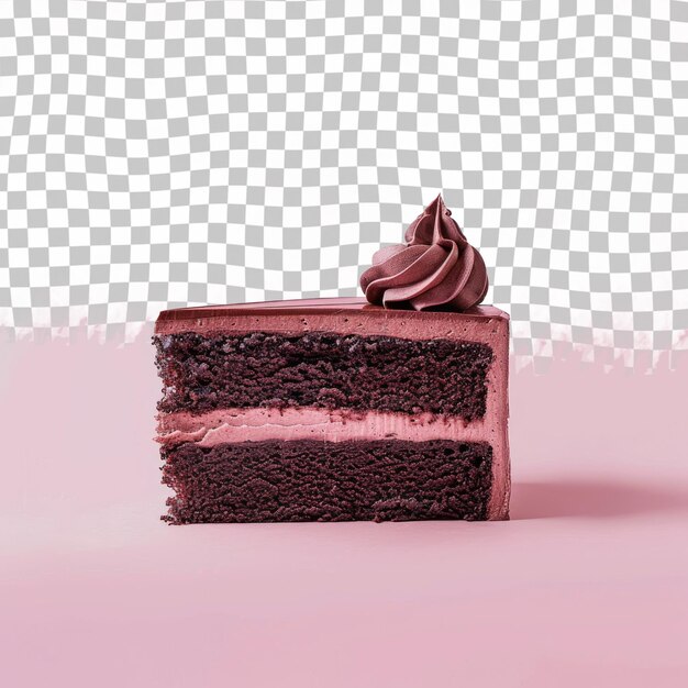 PSD a piece of cake with a pink frosting on it