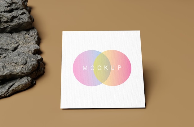 A piece of paper that says'mockup'on it