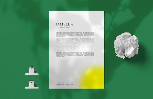 A piece of paper with the word jamlla on it