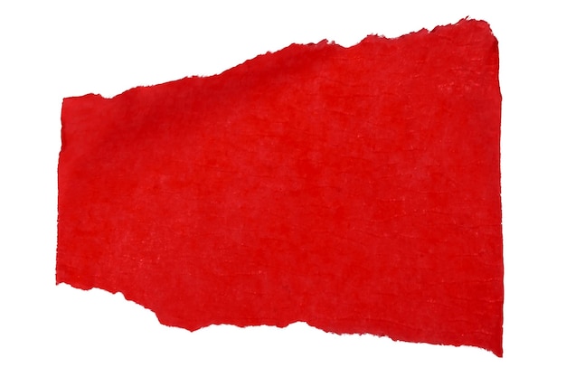 A piece of red paper tape on a blank background