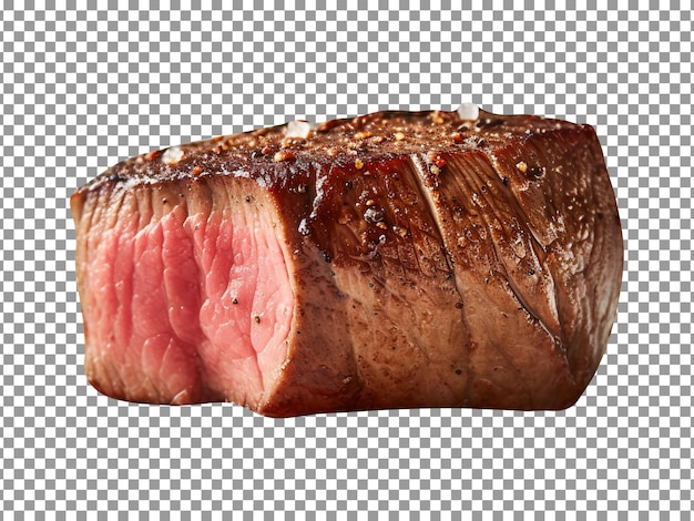 Piece of steak isolated on transparent background