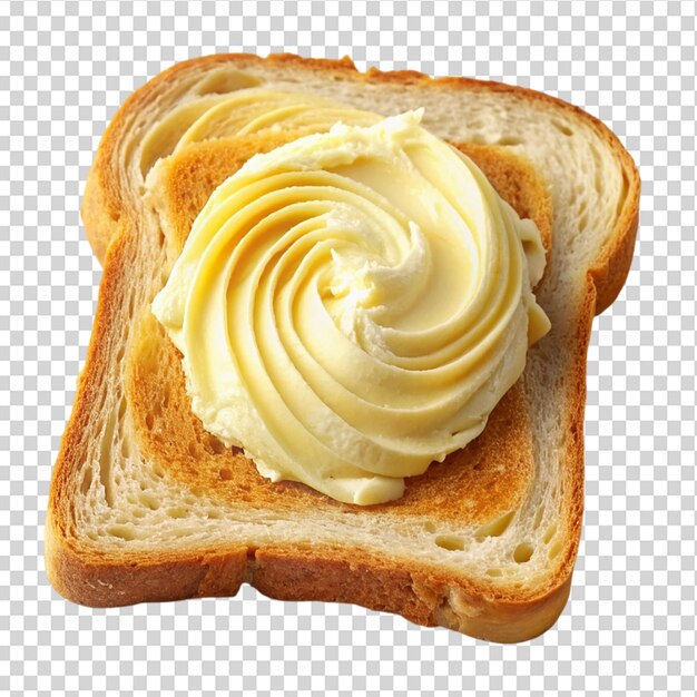 PSD a piece of toast with butter on it on transparent background