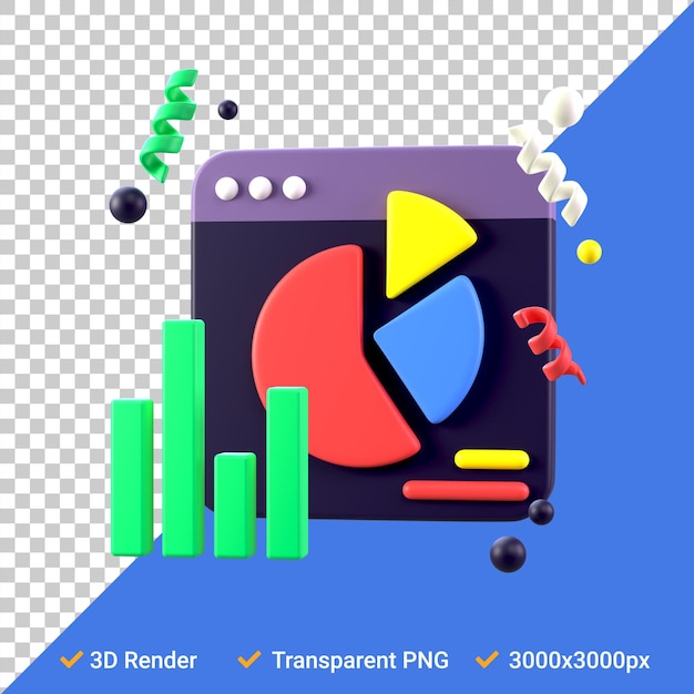 piechart icon in 3D PSD files