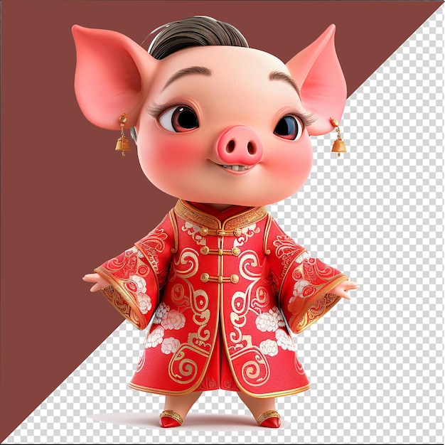 Pig chinese new year cartoon Cute pig cartoon illustration