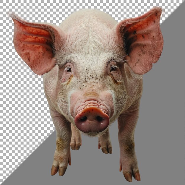 Pig white background