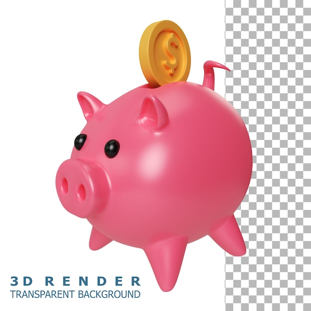 Piggy Bank 3D Illustration