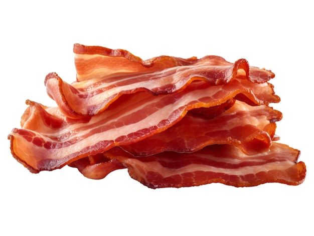 PSD a pile of bacon on a white background