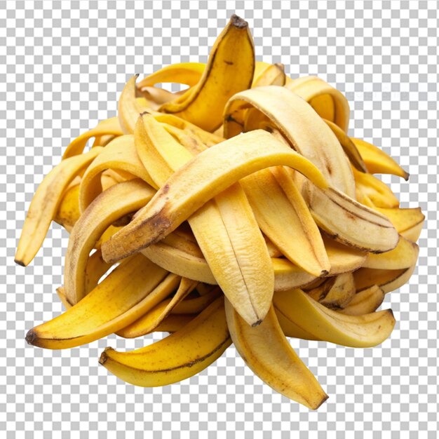 pile of banana peels on transparent background