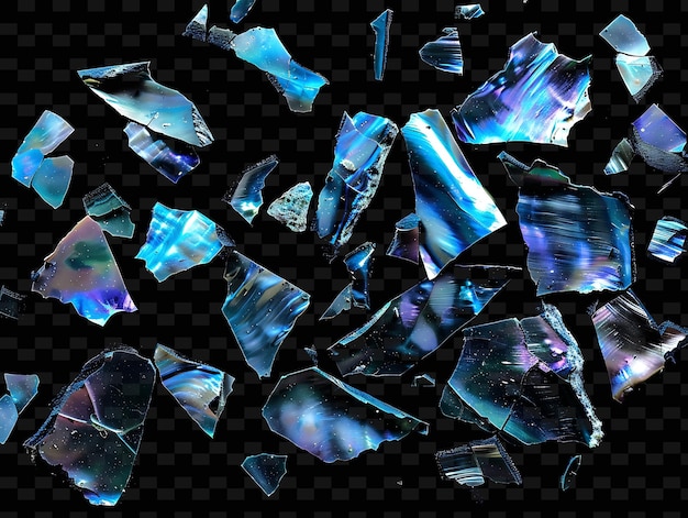 a pile of broken glass pieces with the word quartz on the bottom