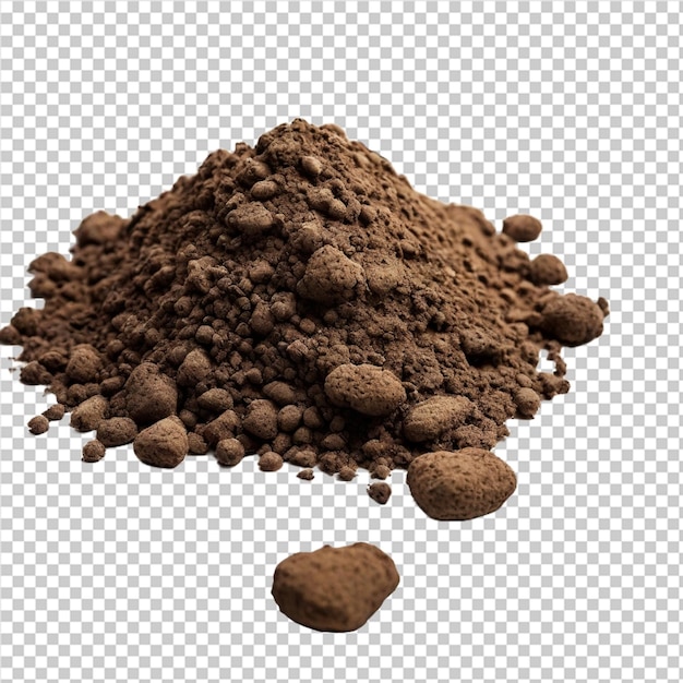 a pile of brown dirt with a small amount of dirt on it