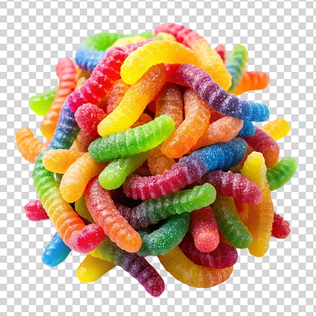 PSD a pile of candy on transparent background