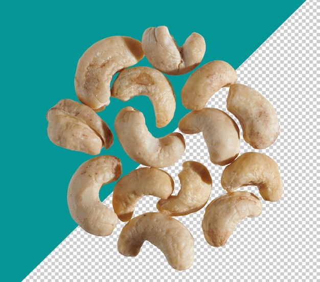 a pile of cashews with the word cashew on them