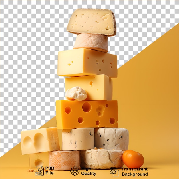 A pile of cheese isolated on transparent background include png file