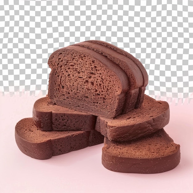 PSD a pile of chocolate bread with a piece missing