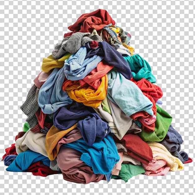 PSD a pile of clothes in a stack on transparent background