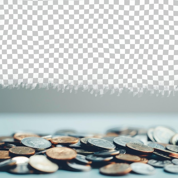 a pile of coins with a checkered pattern on the top