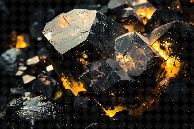 a pile of crystals with a fire in the middle