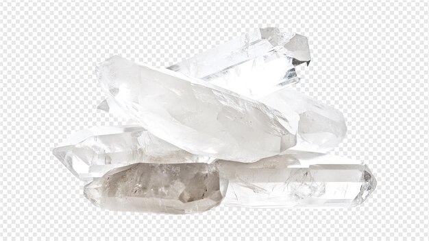 PSD a pile of crystals with a white background