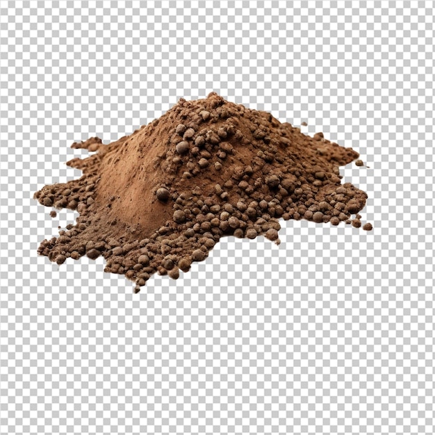 a pile of dirt is on a white background