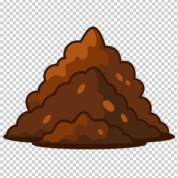 PSD pile of dirt soil on transparent background