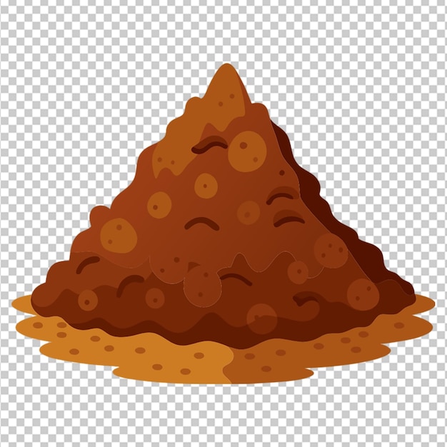 PSD pile of dirt soil on transparent background