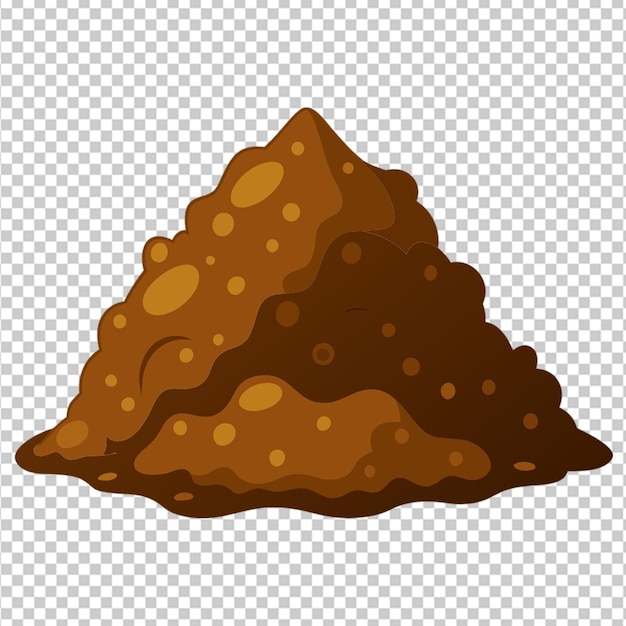 PSD pile of dirt soil on transparent background