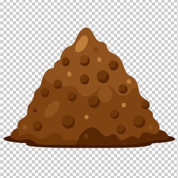 PSD pile of dirt soil on transparent background