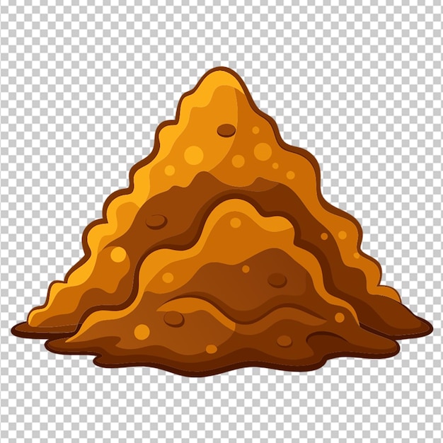 PSD pile of dirt soil on transparent background