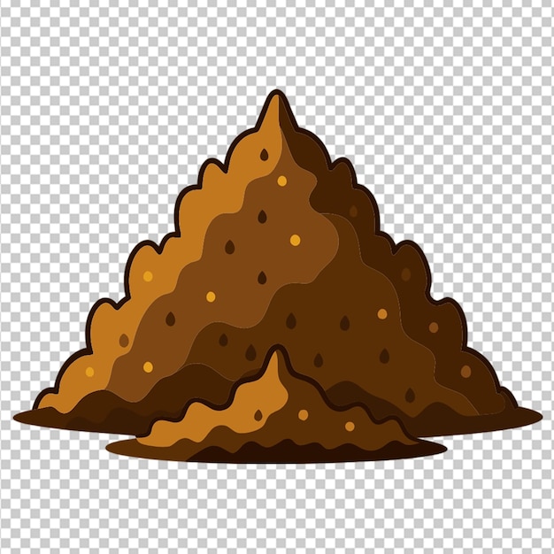 PSD pile of dirt soil on transparent background