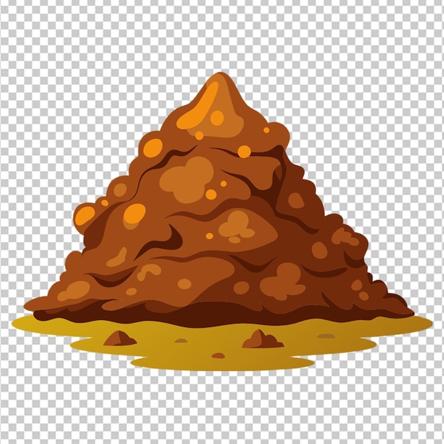 PSD pile of dirt soil on transparent background