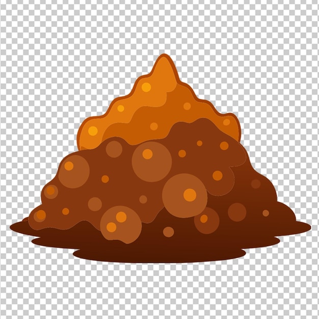 PSD pile of dirt soil on transparent background