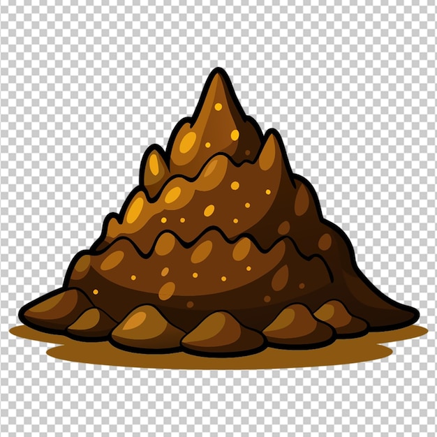 PSD pile of dirt soil on transparent background