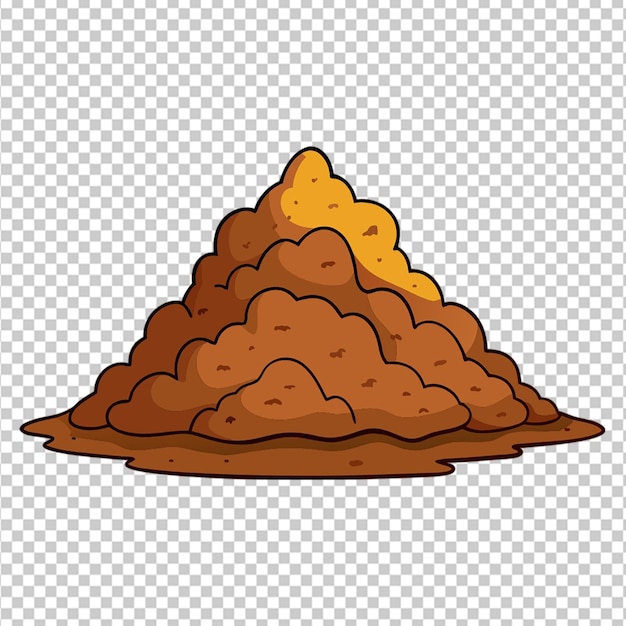 PSD pile of dirt soil on transparent background